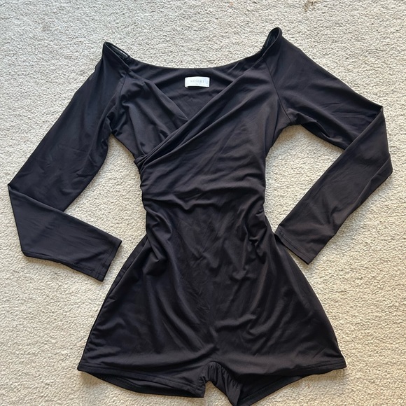 Meshki Pants - Meshki Black Long Sleeve Romper